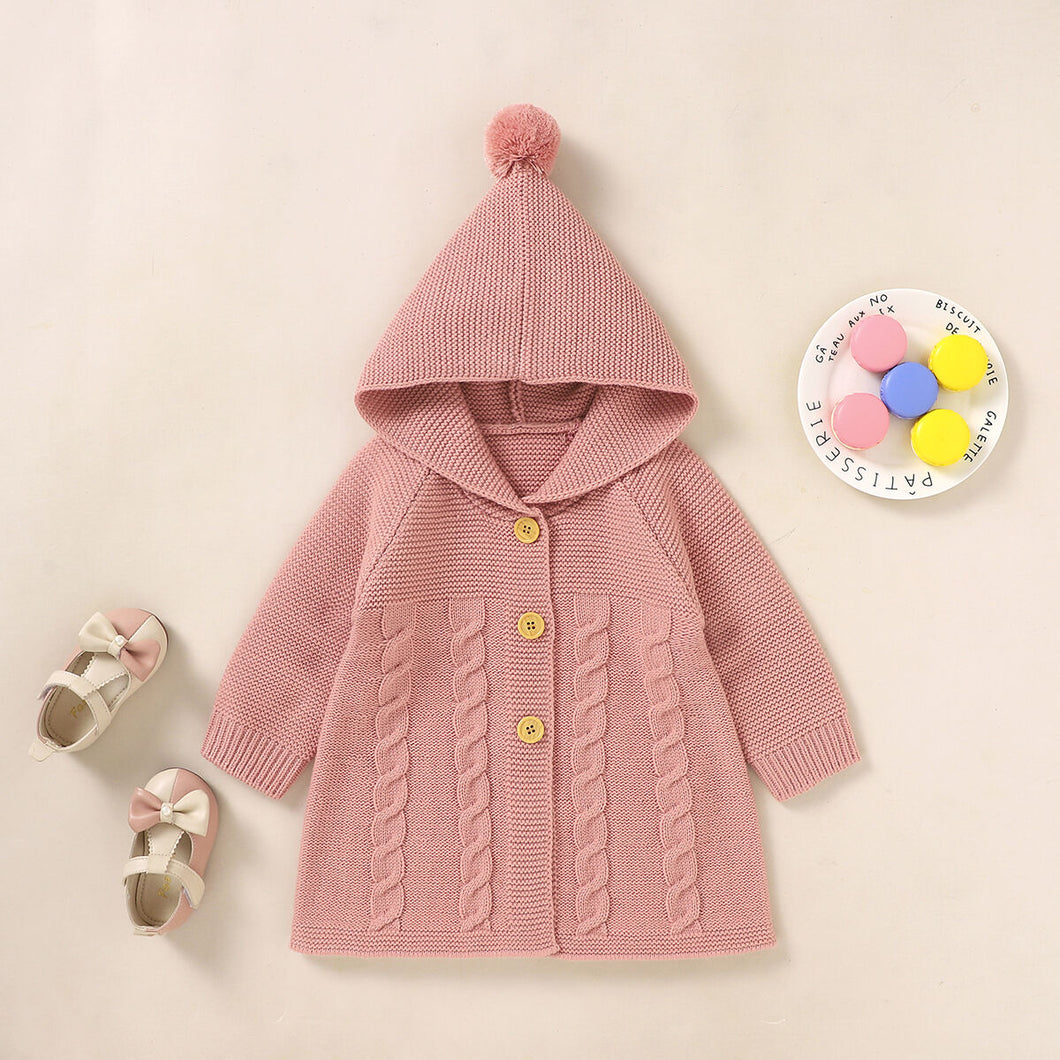 Hooded Knit Coat Fairyfloss